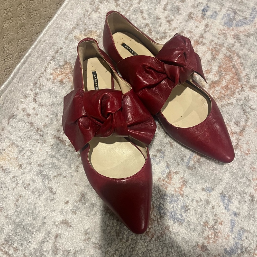 Zara Bow Red Flats